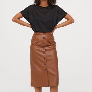 H&M Faux Leather Pencil Skirt.